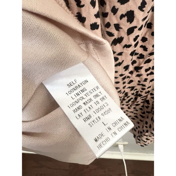 Savanna Jane Lucky in Leopard Shift Dress Embroidered Cheetah Flowers Boho Large - Picture 9 of 10